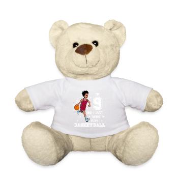 Boy plays basketball - I'm 9 - Teddy Bear - white - Front