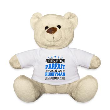 Je ne suis pas parfait mais je joue au rugby - Nounours - blanc - Devant