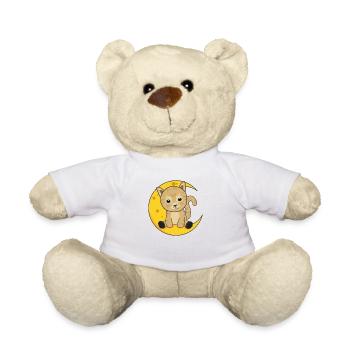 Chat lunaire animaux mignons pour les enfants pour la nuit - Nounours - blanc - Devant
