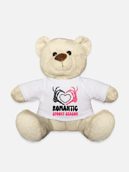 Romantique Saison Coeur Humour Halloween - Nounours - blanc
