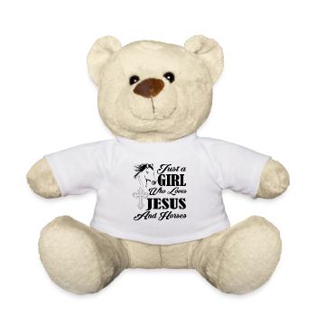 Just A Girl Who Loves Jesus And Horses Pferd - Teddy - Weiß - Vorne