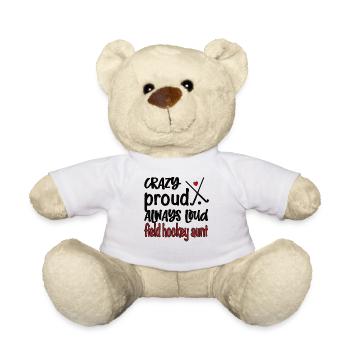 Proud Field Hockey Aunt Field Hockey Player Aunt - Teddy Bear - white - Front