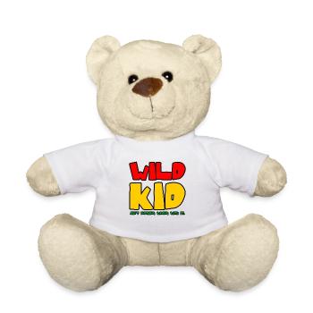 Wild Child Saying in Thick Font - Teddy Bear - white - Front