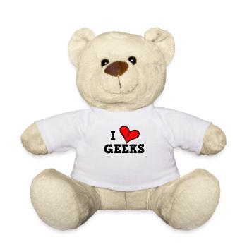 I love geeks - Teddy Bear - white - Front
