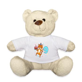 Mit Tiger - Jungen Geburtstag 9 Jahre - Teddy - Weiß - Vorne