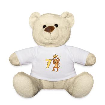 Mit Affe - Kinder Geburtstag 7 Jahre - Teddy - Weiß - Vorne