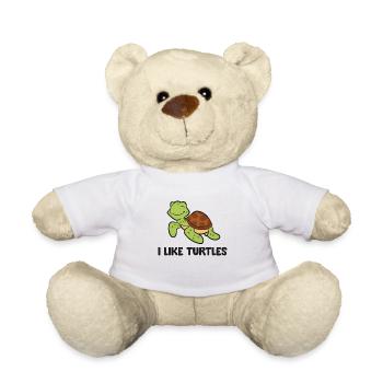 I Like Turtles Ocean Cute Sea Turtle - Teddy Bear - white - Front