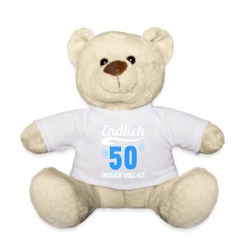 Endlich 50 Jahre endlich voll alt 50 Geburtstag - Teddy - Weiß - Vorne