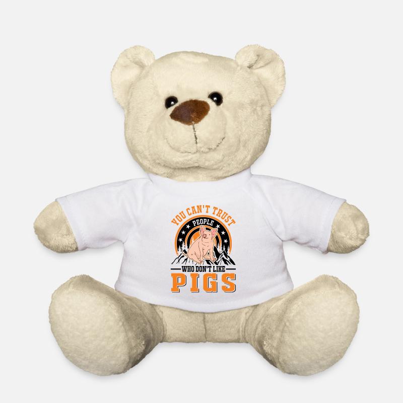 Pig Gift Farmer Pigs - Teddy Bear - white
