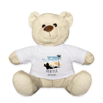 Seattle visuel dessiné - Nounours - blanc - Devant