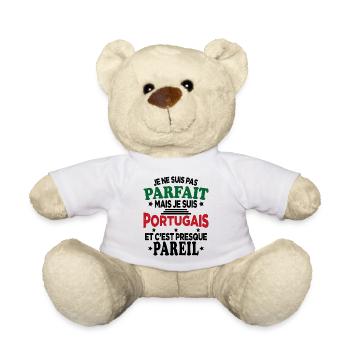 Pas Parfait Je Suis Portugais Humour Cadeau - Nounours - blanc - Devant