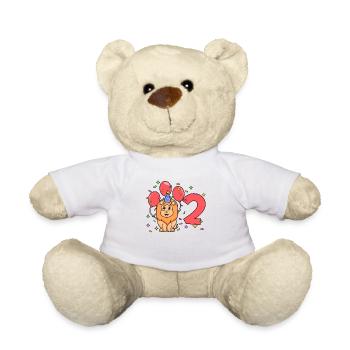 Avec Lion - Anniversaire Enfants 2 Ans - Nounours - blanc - Devant