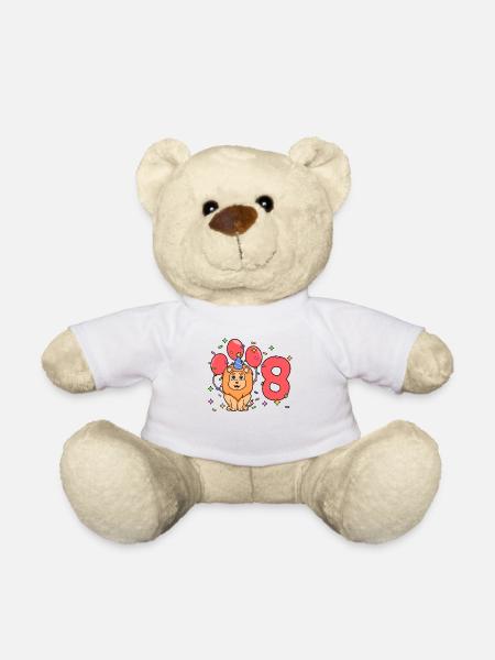 Mit Löwe - Kinder Geburtstag 8 Jahre - Teddy - Weiß