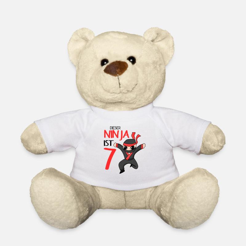 7 Jahre Junge Ninja - 7 Geburtstag - Ich bin 7 - Teddy - Weiß