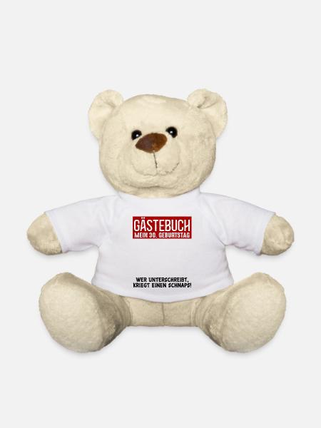 30. Geburtstag Gästebuch Party 30 Jahre Gästeliste - Teddy - Weiß