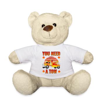 Abschleppwagenbetreiber Abschleppfahrzeug Fahrer - Teddy - Weiß - Vorne