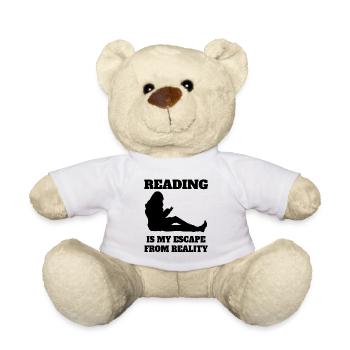 Lecture Livres Amateurs De Livres Lecteur de Livre Cadeau - Nounours - blanc - Devant