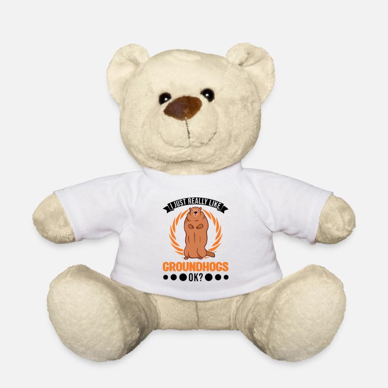 J’aime vraiment Groundhogs ok Marmot - Nounours - blanc