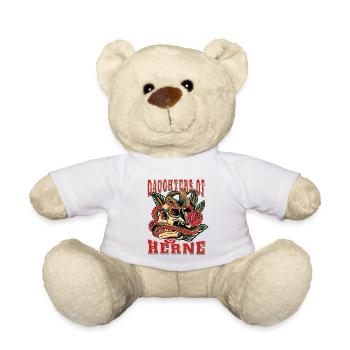 Herne Power-Frau daughters of Herne Retro Flowers - Teddy Bear - white - Front