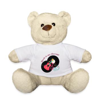 Music is my therapy - Music Lover Gift Idea - Teddy - Weiß - Vorne