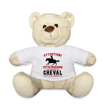 Cette Personne Risque Parler De Cheval Tout Moment - Nounours - blanc - Devant
