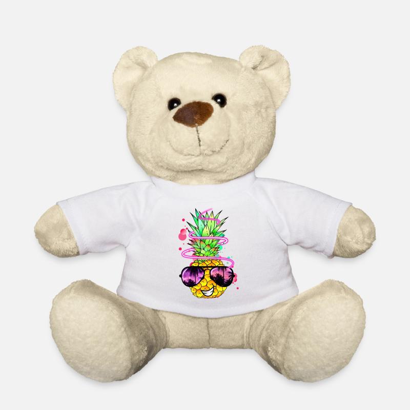 Ananas cool bunt spritzig - Teddy - Weiß