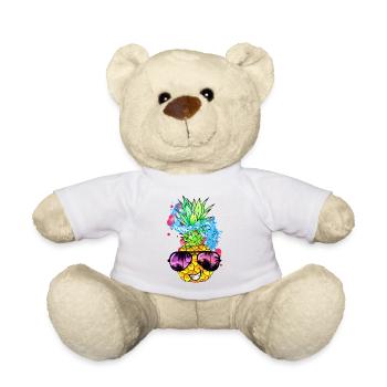 tangy pineapple fruit with face - Teddy Bear - white - Front