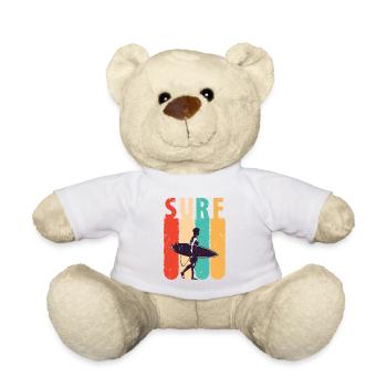 Surf rétro, prêt à affronter les vagues - Nounours - blanc - Devant