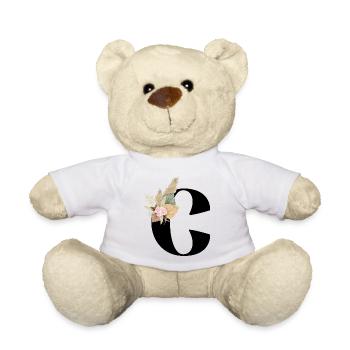 lettre C fleuris - Nounours - blanc - Devant