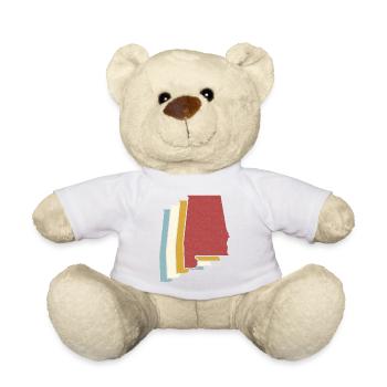 US-Bundesstaat - Vintage Karte Alabama - Teddy - Weiß - Vorne