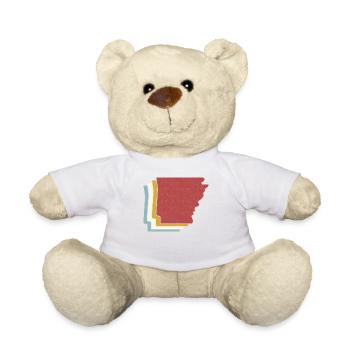 US-Bundesstaat - Vintage Karte Arkansas - Teddy - Weiß - Vorne