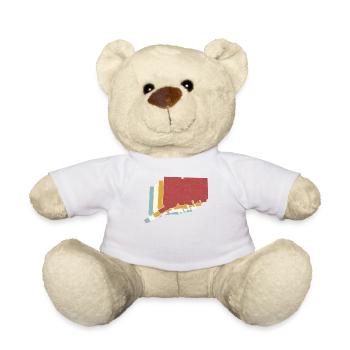 USA State - Vintage Map Connecticut - Teddy Bear - white - Front