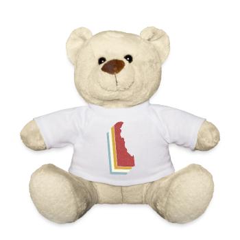 USA State - Vintage Map Delaware - Teddy Bear - white - Front
