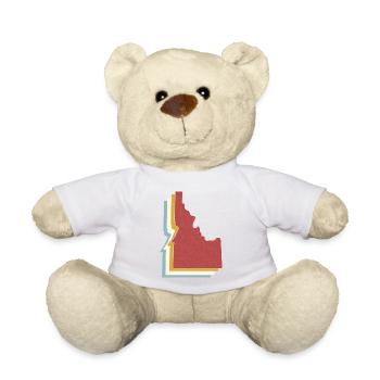 État des États-Unis - Carte vintage Idaho - Nounours - blanc - Devant