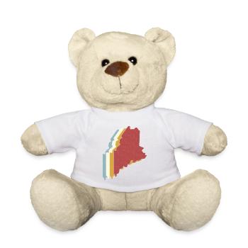 USA State - Vintage Map Maine - Teddy Bear - white - Front