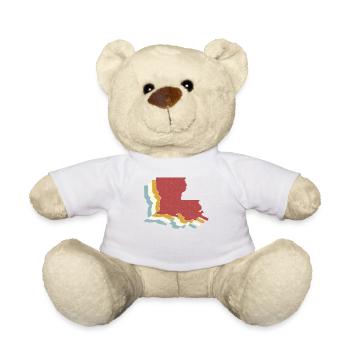 État des États-Unis - Carte vintage Louisiane - Nounours - blanc - Devant