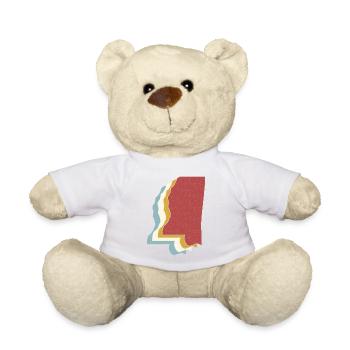 USA State - Vintage Map Mississippi - Teddy Bear - white - Front