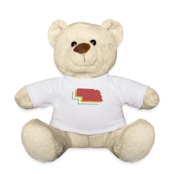 État des États-Unis - Carte vintage Nebraska - Nounours - blanc - Devant