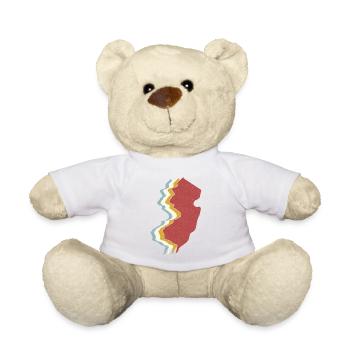 USA State - Vintage Map New Jersey - Teddy Bear - white - Front