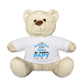 Je peux pas J'ai Bêtise Avec Papy Cadeau - Nounours - blanc - Devant