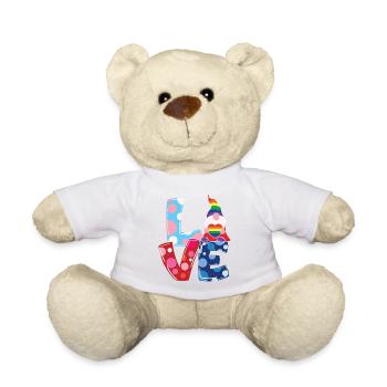LGBTQ Nonbinary Colorful Rainbow Flag LGBTQ+ Pride - Teddy Bear - white - Front