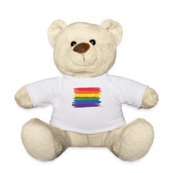 LGBTQ Nonbinary Colorful Rainbow Flag LGBTQ+ Pride - Teddy Bear - white - Front