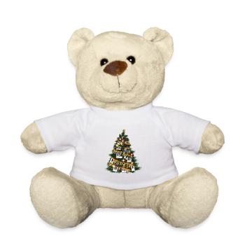Fun Boogie Woogie and piano keys Xmas tree design. - Teddy Bear - white - Front