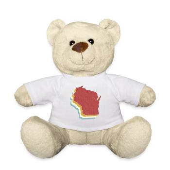 USA State - Vintage Map Wisconsin - Teddy - Weiß - Vorne
