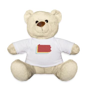 État des États-Unis - Carte vintage Pennsylvanie - Nounours - blanc - Devant