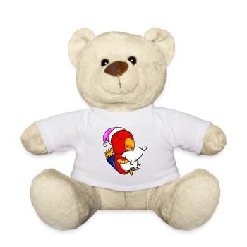 Parrot with pillow and sleeping cap - Teddy Bear - white - Front