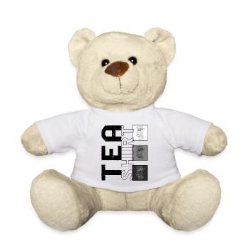 Chemise de thé, conception de tasses à thé pile de thé, accro au thé - Nounours - blanc - Devant