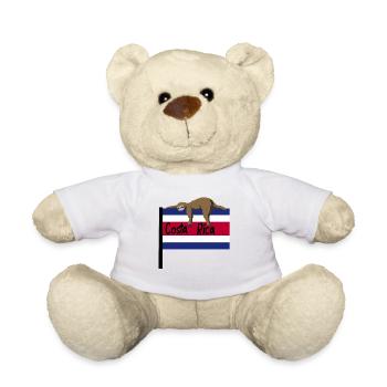 Costa Rica Faultier auf der Flagge von Costa Rica - Teddy - Weiß - Vorne