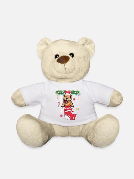 Funny Xmas - Süßer Golden Retriever Hund in Weihnachten - Teddy - Weiß