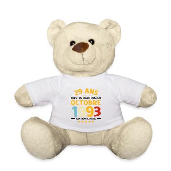 29 Ans d'être beau gosse Octobre 1993 Anniversaire - Nounours - blanc - Devant